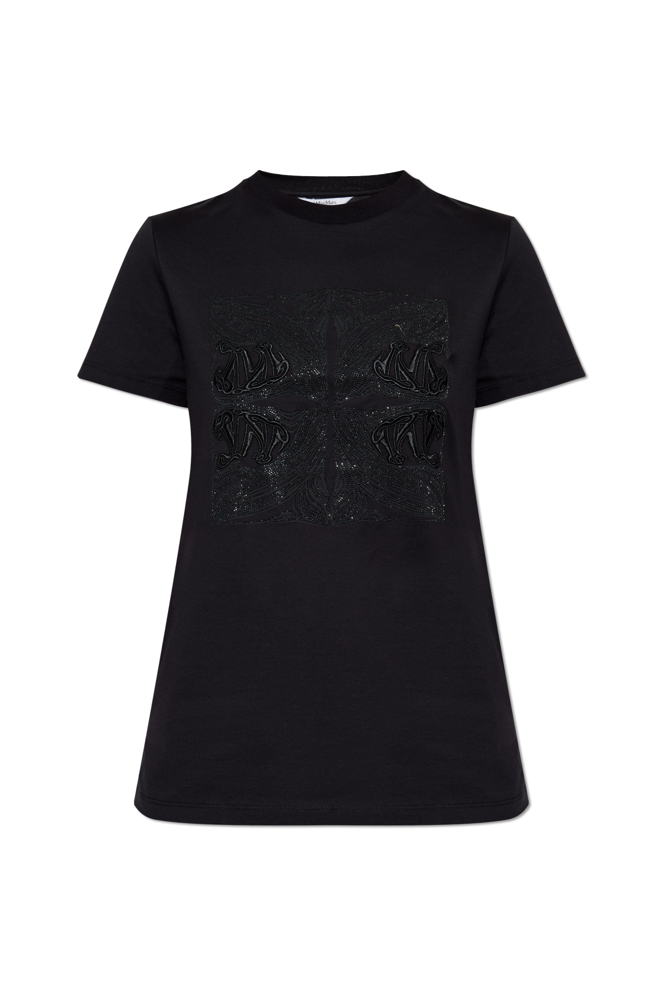 MAX MARA★W'S FARAD S/S T-SHIRT - FARAD 004 112087 Max Mara - FARAD black t-shirt with crystals FARAD - shop